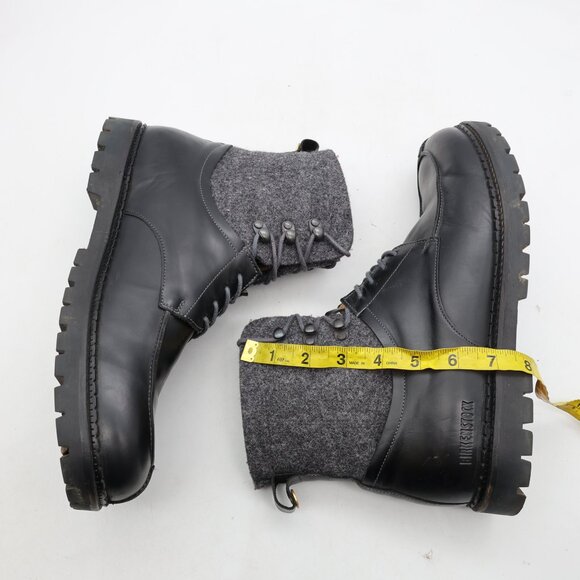 Birkenstock Timmins Men's Size EU 45 US 12 High Black Leather Boots Boiled Wool - Picture 6 of 13